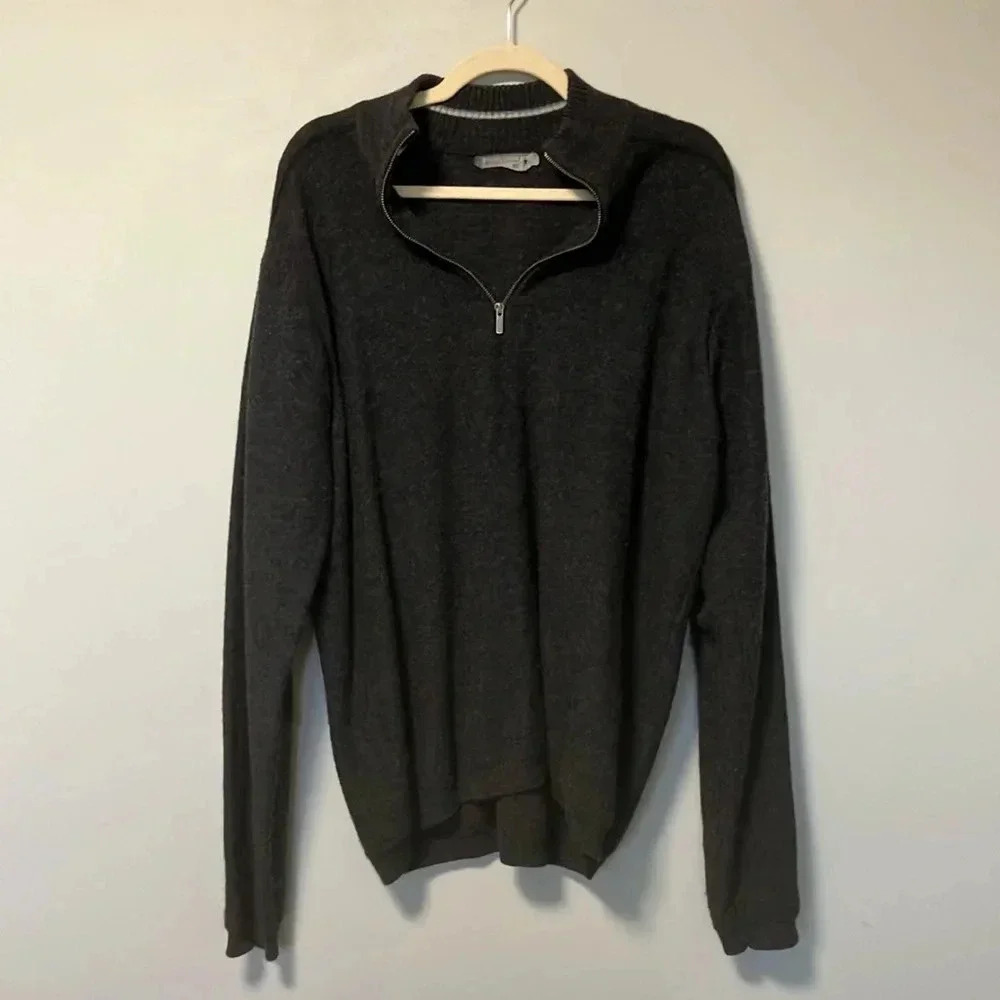 Smartwool quarter zip grey merino wool  sweater